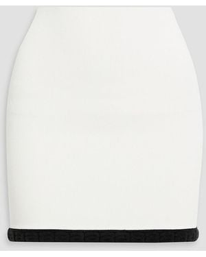 T By Alexander Wang Two-tone Stretch-knit Mini Skirt - White