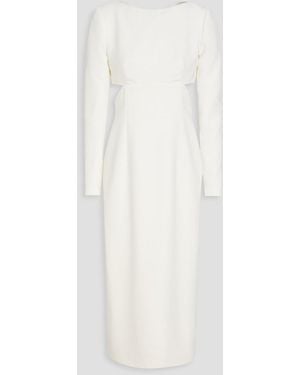 Carolina Herrera Bow-Detailed Cutout Crepe Midi Dress - White