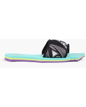 PUCCI Printed Twill Slides - Blue