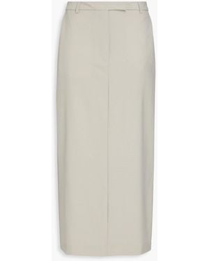 Officine Generale Oxana Grain De Poudre Wool Midi Pencil Skirt - White