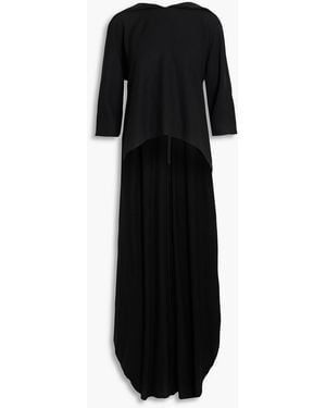 Carolina Herrera Asymmetric Crepe Top - Black