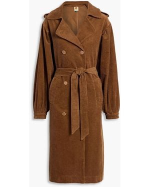 FARM Rio Cotton-Corduroy Trench Coat - Brown
