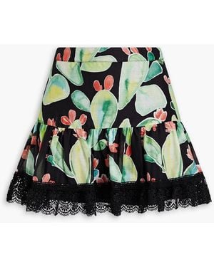 Charo Ruiz Vitoria Printed Cotton-blend Voile Mini Skirt - Green