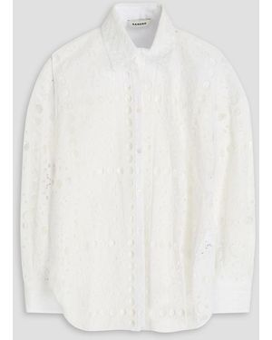 Sandro Broderie Anglaise Cotton-Blend Shirt - White