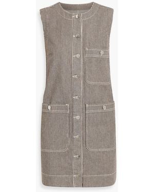 Veronica Beard Oakley Striped Denim Mini Dress - Brown