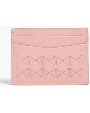 Serapian Mosaico Woven Leather Cardholder - Pink