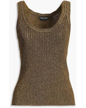Tom Ford Ribbed-Knit Tank - Green