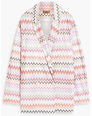 Missoni Crochet-knit Cotton-blend Blazer - Pink