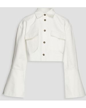 REMAIN Birger Christensen Shirley Cropped Organic Cotton Shirt - White