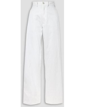 Dries Van Noten Cotton-Sateen Straight-Leg Pants - White