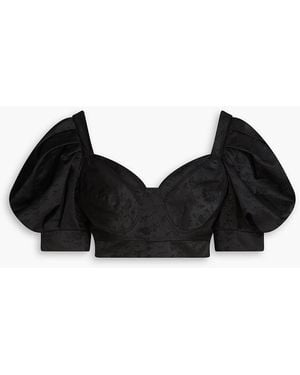 Simone Rocha Cropped oberteil aus jacquard aus einer baumwollmischung - Schwarz