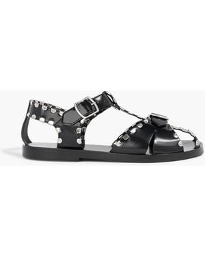 Bally Pasely Studded Glossed-Leather Sandals - Black