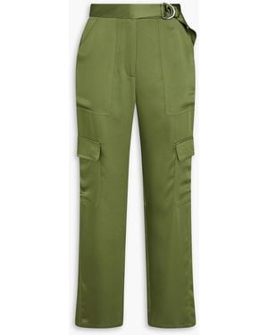 Jonathan Simkhai Carolina Satin-Crepe Cargo Trousers - Green