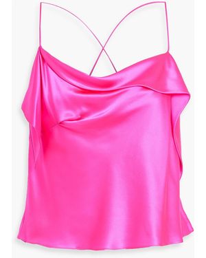 Michelle Mason Draped Silk-Satin Camisole - Pink