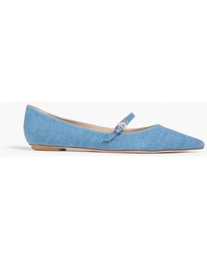Stuart Weitzman Emilia Denim Mary Jane Flats - Blue