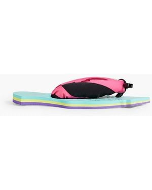 PUCCI Bow-Detailed Printed Twill Flip Flops - Pink