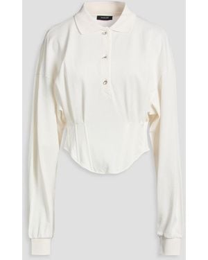Mugler Cotton-Piqué Polo Shirt - White