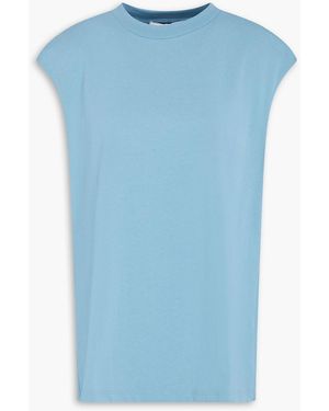 Tibi Cotton-Jersey Top - Blue