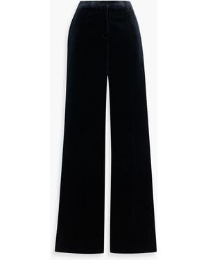 Theory Demitria Stretch Cotton-Velvet Flared Pants - Black