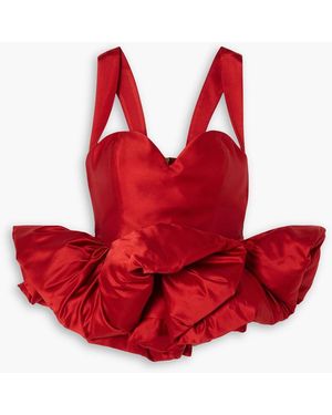 Miss Sohee Oberteil aus satin aus einer duchesse-seidenmischung mit schößchen - Rot