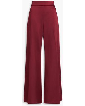 Carolina Herrera Sateen Wide-Leg Trousers - Red