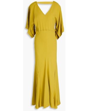 Victoria Beckham Crepe Midi Dress - Yellow