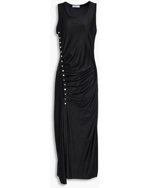 Rabanne Ruched Jersey Midi Dress - Black