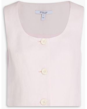 10 Crosby Derek Lam Leo Cropped Linen And Lyocell-Blend Twill Vest - Pink