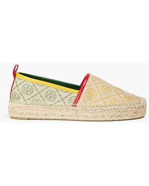 Tory Burch Logo-Print Jacquard Espadrilles - White