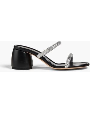 Gianvito Rossi Eline 60 Crystal-Embellished Leather Mules - Black