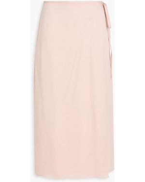 Theory Silk Crepe De Chine Midi Skirt - Pink