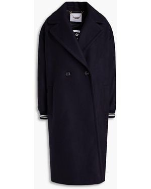 Each x Other Double-breasted Embroidered Wool-blend Felt Coat - Blue