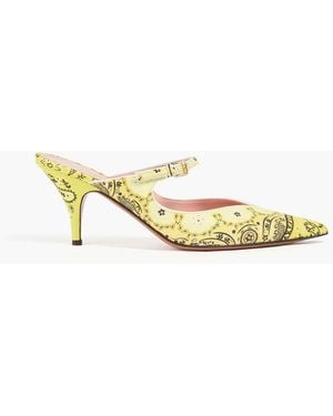 Zimmermann Paisley-Print Canvas Mules - Metallic