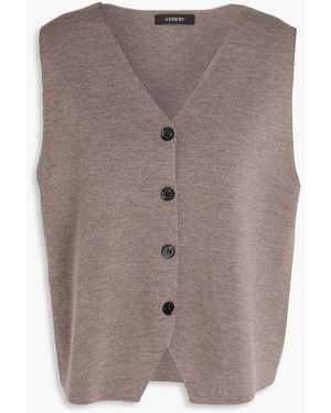 A.Emery Nelson Merino Wool Vest - Brown
