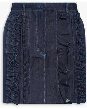 Cecilie Bahnsen Odin Ruffled Denim Mini Skirt - Blue