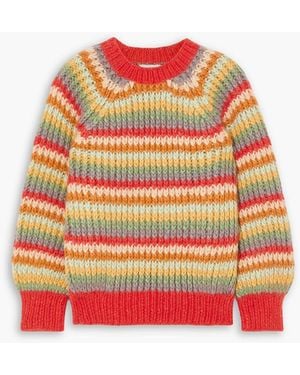 Doen Field pullover aus einer alpakawollmischung mit streifen - Rot