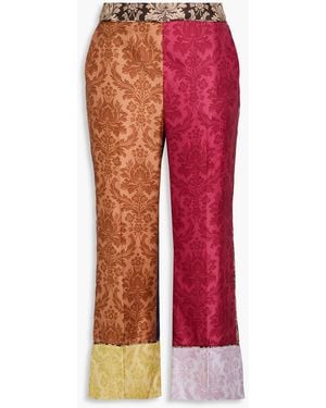 Zimmermann Cropped Printed Silk-satin Flared Pants