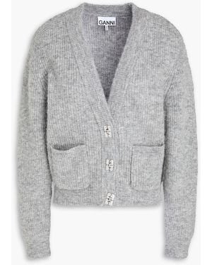 Ganni Cardigan aus rippstrick - Grau