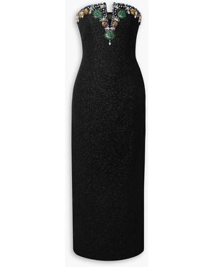 Miss Sohee Crystal-embellished Metallic Tweed Gown - Black