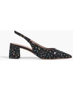 Malone Souliers Jovi 45 Sequin-embellished Tweed Slingback Pumps - Black