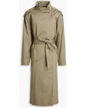 Sandro Cotton-Blend Twill Trench Coat - Natural