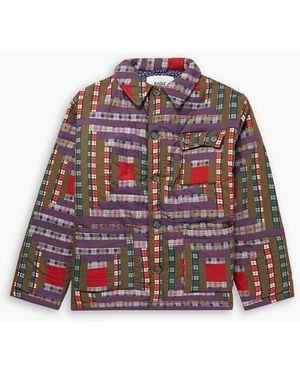 Bode Log Cabin Patchwork Checked Cotton Jacket - Red