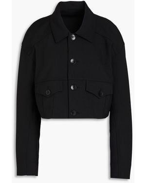 Tibi Cropped Twill Jacket - Black