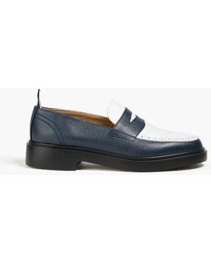Thom Browne Two-Tone Pebbled-Leather Penny Loafers - Blue