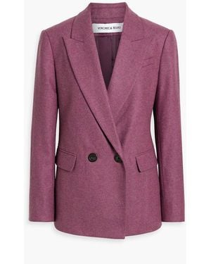 Veronica Beard Sevyn Dickey Double-Breasted Wool-Blend Blazer - Purple