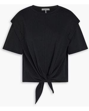 Rag & Bone Mica Knotted Cotton-Jersey T-Shirt - Black