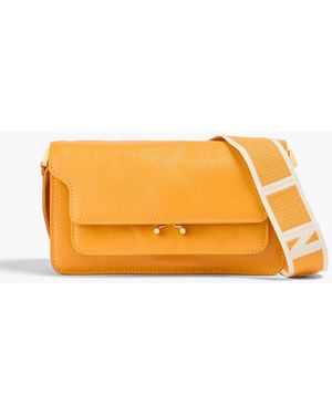 Marni Trunk Soft Pebbled-Leather Shoulder Bag - Orange