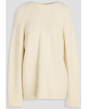 Cecilie Bahnsen Pullover "odalis" aus bouclé-strick aus einer wollmischung mit bindedetail hinten - Natur