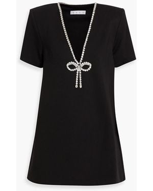 Area Crystal-Embellished Stretch-Jersey Mini Dress - Black