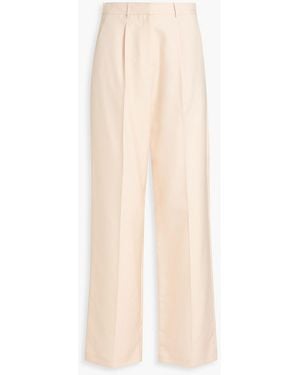 Magda Butrym Silk Wide-Leg Trousers - Natural